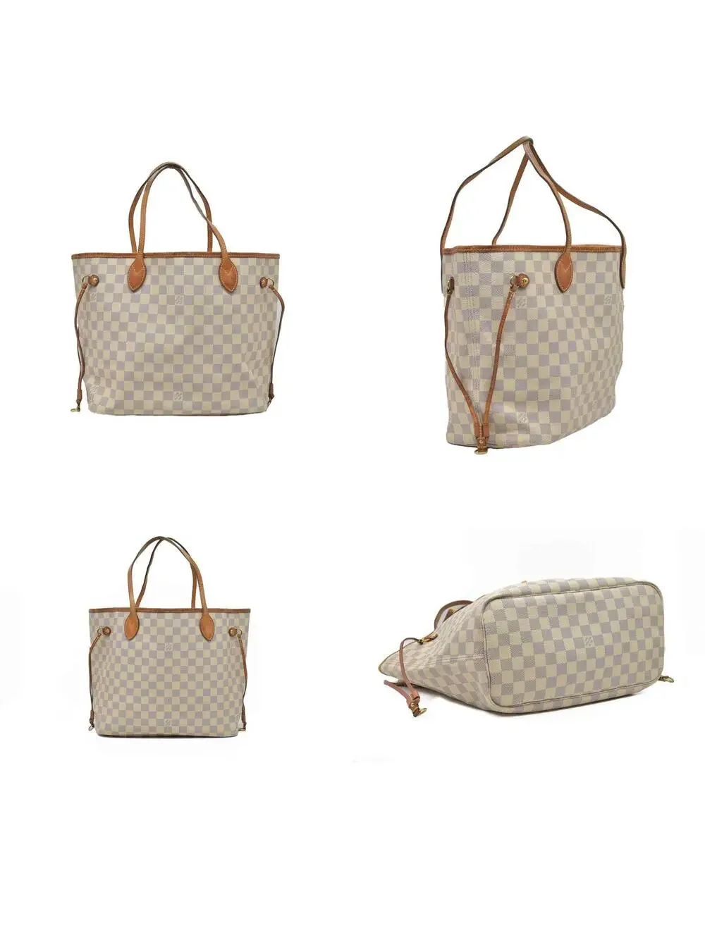 $2170 Louis Vuitton Damier Azur Neverfull MM AR0115